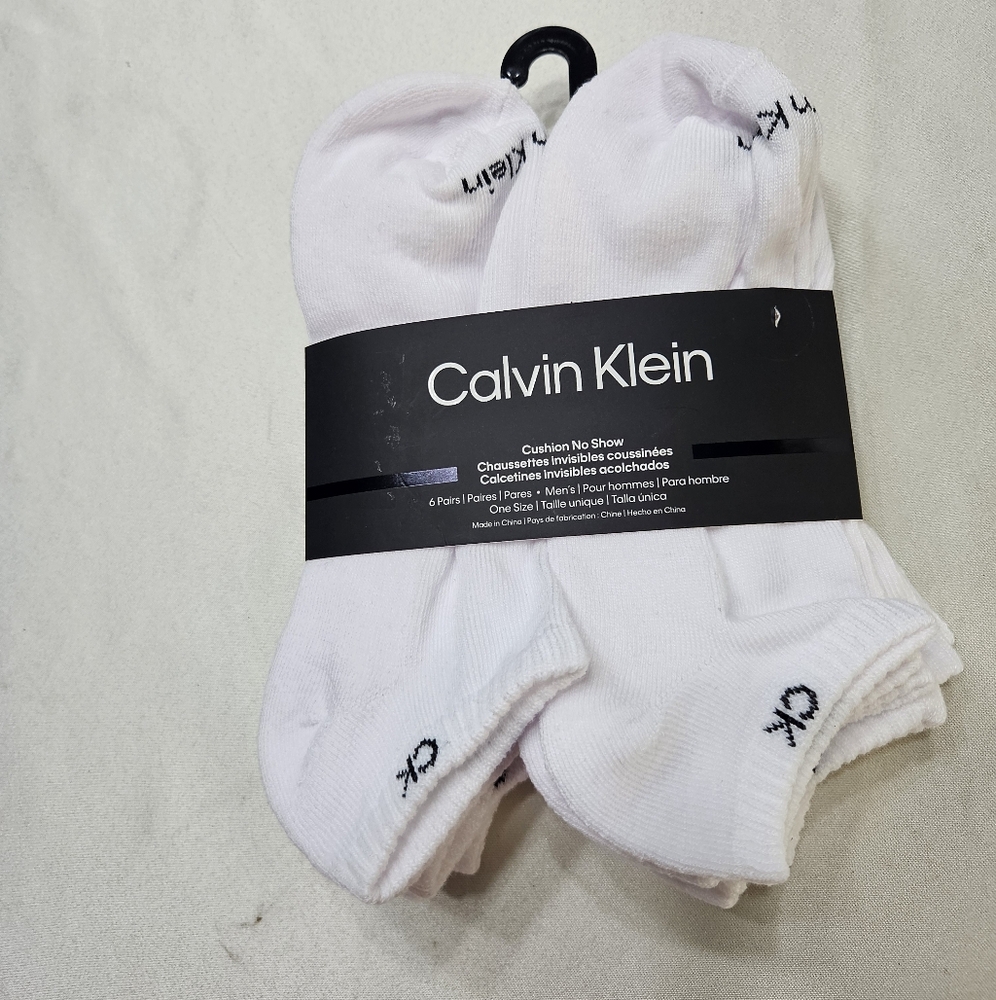 Calvin Klein White No Show Socks